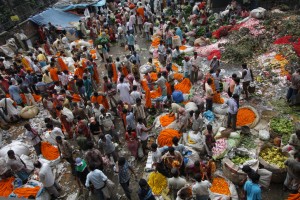 Flower market in Kolkata