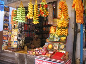 Puja stall at Haridwar