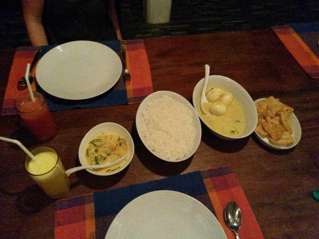 Perhaps the low point of the trip: egg curry which was just boiled eggs in a sauce. At this point were very close to not ordering any food from the villa again. However, the fresh fruit juices have definitely been the best ones we've had during the trip.