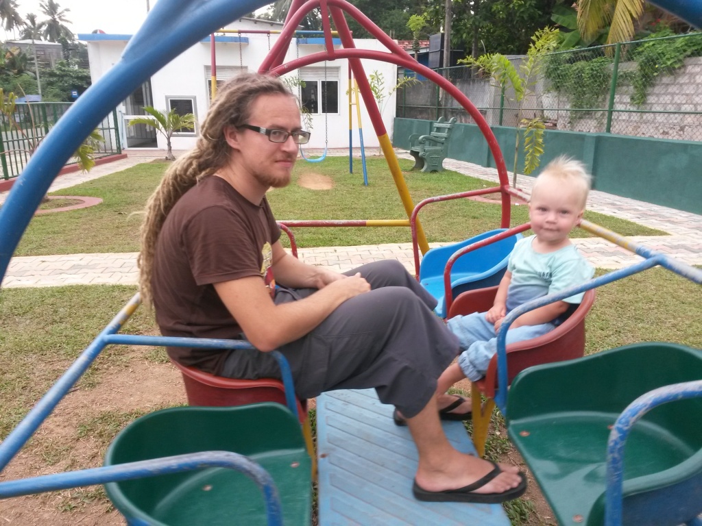 Swinging times, happy times - at Ambalangoda play ground