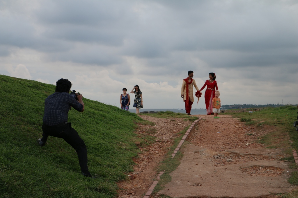 Eero photobombing a wedding photo shoot on the rampart