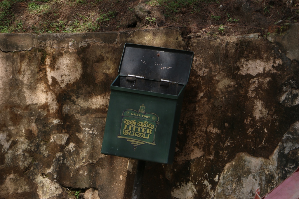 Even the trash bins are picturesque in Galle