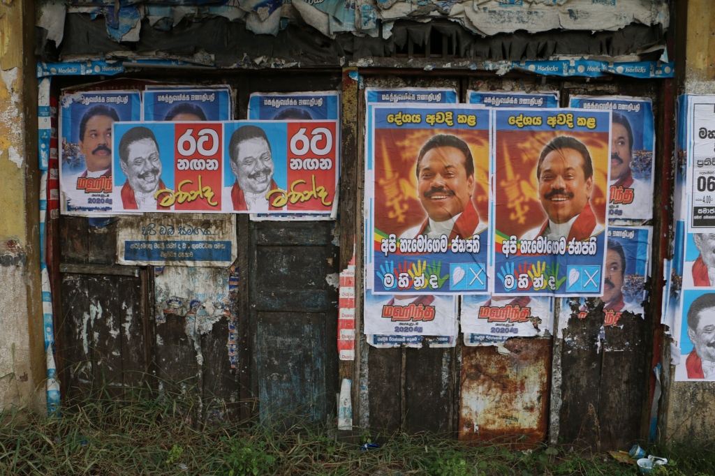 The presidential election is approaching, and judging by the posters there's only one candidate, incumbent Rajapaksa