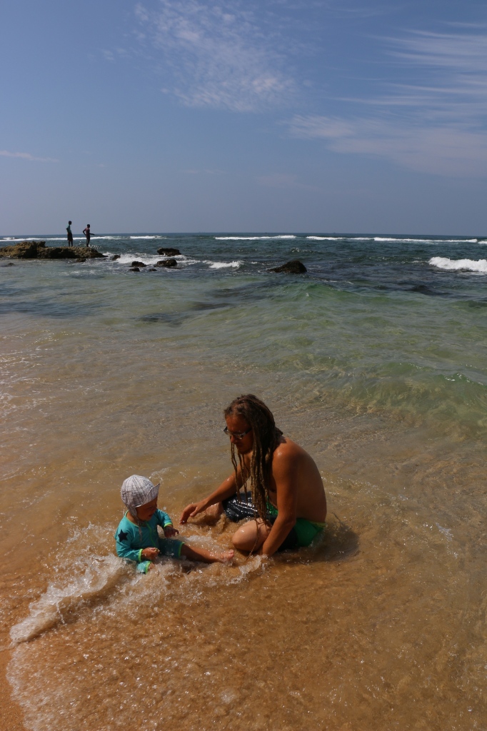 Becoming friends with the waves at Akurala beach